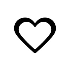 Minimalist Black Heart Outline Vector Illustration