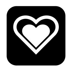 heart icon on metal internet button