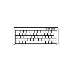 Minimalist Outline Computer Keyboard Vector Illustration