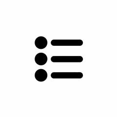 Minimalist Black Bulleted List Menu Icon Vector Illustration
