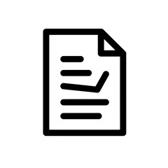 Minimalist Outline Document with Checkmark Vector Illustration