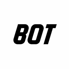 Bold Italic 'BOT' Wordmark Vector Illustration on White Background