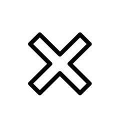 Minimalist Black Outline X Mark Vector Illustration for Close, Delete, or Multiply Symbol