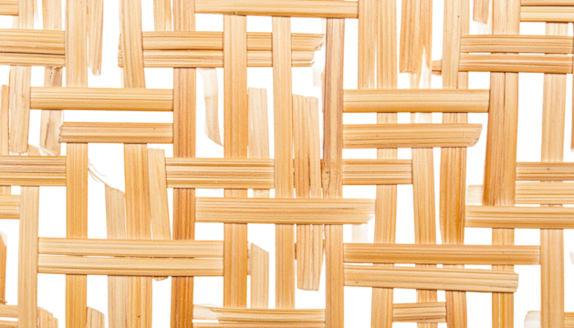Close-up shot of woven natural material with a grid-like pattern