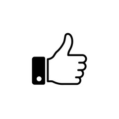 Minimalist Black and White Thumbs Up Hand Gesture Vector Illustration