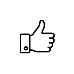 Modern Thumbs Up Hand Gesture Line Art Vector Illustration