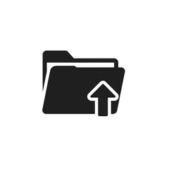 Obraz premium Minimalist Black Upload Folder Vector Icon Illustration