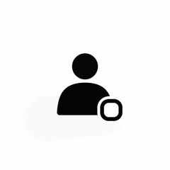 Minimalist Black Add User Profile Vector Icon Illustration