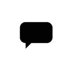 Minimalist Solid Black Speech Bubble Vector Illustration