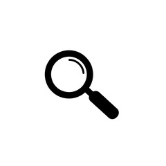 Minimalist Black Magnifying Glass Vector Illustration for Search and UI