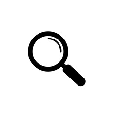 Minimalist Black Magnifying Glass Vector Icon for Search and Discovery