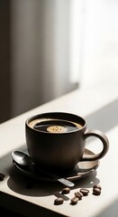 Aromatic Coffee Cup - A Moment of Warmth and Reflection.