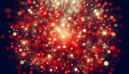 Red bokeh with stars and sparkles