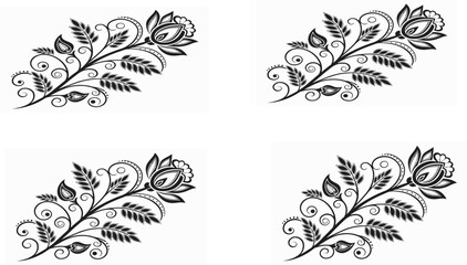 vector set of floral elements