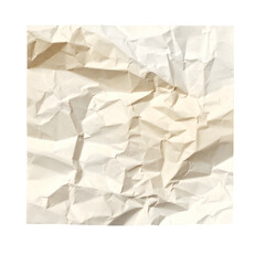 Obraz premium Close-up of a square sheet of crumpled, off-white paper with distinct creases and shadows