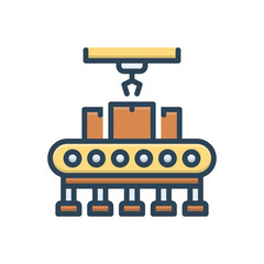 Color illustration icon for batch manufacturing