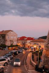 Winding Street and Orange Rooftops Outside the Historic Old Town of Split, Croatia
