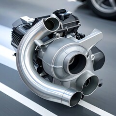 Detailed view of a modern engine