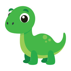 dinosaur, green, cartoon, cute, smiling, bigeyes, vector, prehistoric, animal, illustration, friendly, fun, kids,
