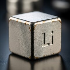 Lithium Cube - A Close-Up of the Elements Physical Form.
