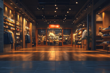 Modern Shopfront With Bright Lighting