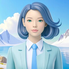 Digital portrait of a light-skinned woman