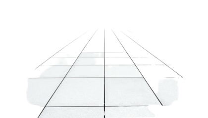 Perspective view, linear grid over white space, creating a sense of depth