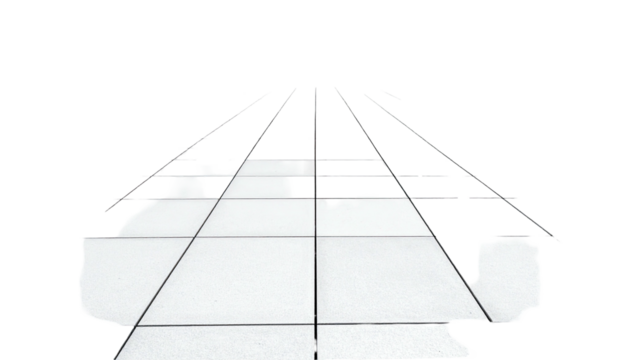 Perspective view, linear grid over white space, creating a sense of depth