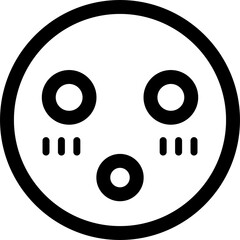 Fototapeta premium シンプルでかわいい顔のアイコン 絵文字 イラスト素材 照れる マーク デザイン イラスト素材