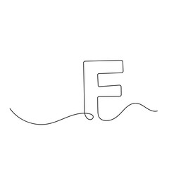 Obraz premium Alphabet single line art, continuous one line drawing of Isolated outline vector icon 
