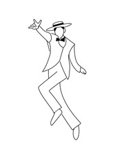 ハットをかぶって踊る男性ダンサー　png