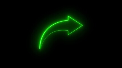 Share icon animation on black background, neon glowing social media symbol, connection and communication concept, data transfer, online networking - Powered by Adobe