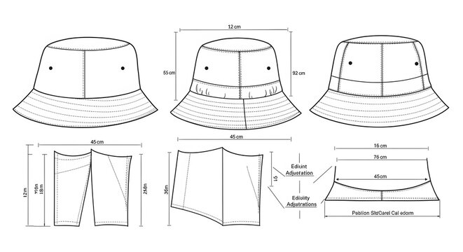 Bucket hat pattern design