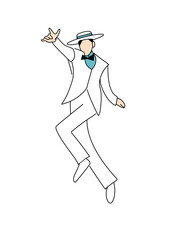 ハットをかぶって踊る男性ダンサー