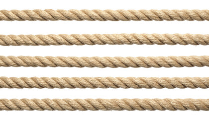 Close-up of multiple parallel ropes with slight texture and contrast, black background