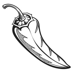 banana pepper on white background 