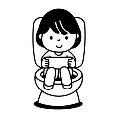 Obraz premium Hand drawn style icon depicting kid toilet 