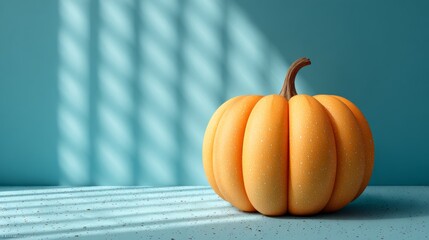 A playful Halloween 3D illustration featuring cheerful jack-o’-lanterns with glowing smiles