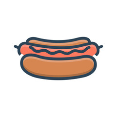 Vector color shadow icon for Hotdog