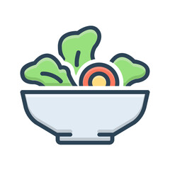 Vector color shadow icon for Salad bowl