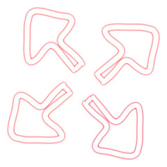 Red Neon Arrow On Transparent Background