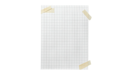 A gridded paper taped to a black background, viewed from the front