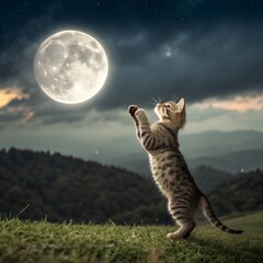  Adorable Cat Reaching for Moon: Nature Photography Ideas