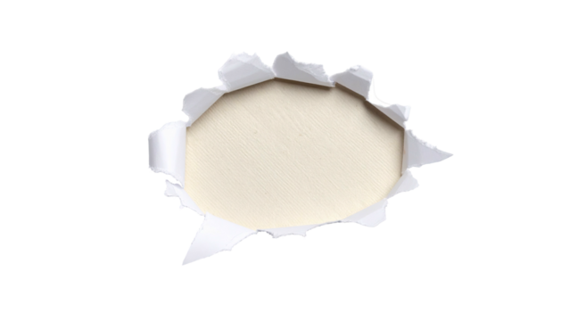 Torn paper revealing a light-colored surface, contrasted against a black backdrop