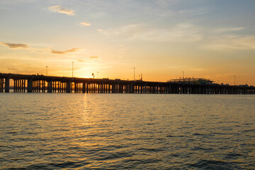 Obraz premium Sunset Scenery of Qianhai Bay, Shenzhen, Guangdong Province 