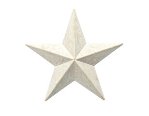 3D-rendered ivory-toned five-pointed star against a solid black background