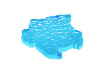 Water Ice Map Of Suriname Global Warming Melting Glacier In Deep Ocean Blue Water 3d Illustration