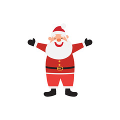 Cartoon-style Christmas illustrations. A fun, happy Santa Claus waving. For greeting cards and Christmas banners.