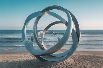 Fototapeta premium Coastal art installation on a public beach