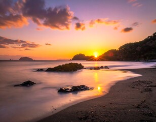 Dramatic sunset over a beach (1)